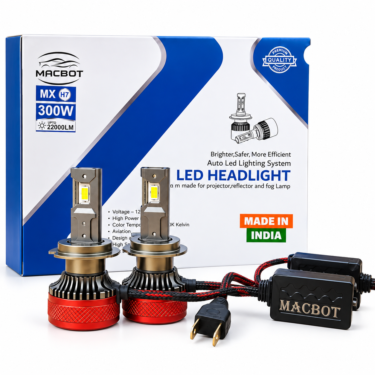 Macbot LED Headlight Bulbs for Cars, Bikes and Commercial Vehicles